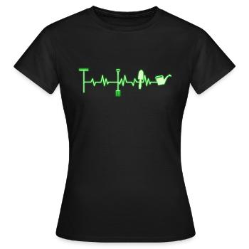 Herzschlag Gärtner Garten Natur Geschenk - Frauen T-Shirt - Schwarz - Vorne - AI Model Female 172 dark (172cm)