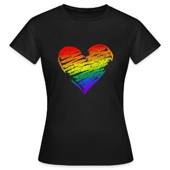 LGBT Heart Flag Gay Pride Gift - Women's T-Shirt - black - Front - AI Model Female 172 dark (172cm)