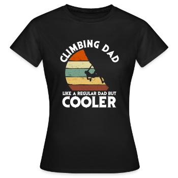 Climbing Dad Bergsteiger Vater Vatertag Geschenk - Frauen T-Shirt - Schwarz - Vorne - AI Model Female 172 dark (172cm)