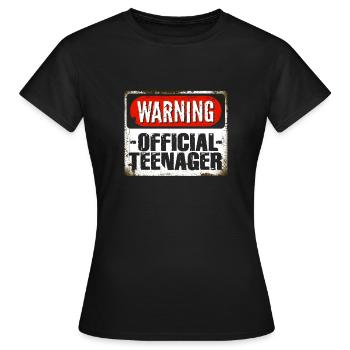 Avertissement Cadeau Adolescent Adolescent - T-shirt Femme - noir - Devant - AI Model Female 172 dark (172cm)