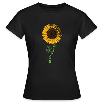 Ne jamais abandonner le cadeau du tournesol contre le cancer du sein - T-shirt Femme - noir - Devant - AI Model Female 172 dark (172cm)
