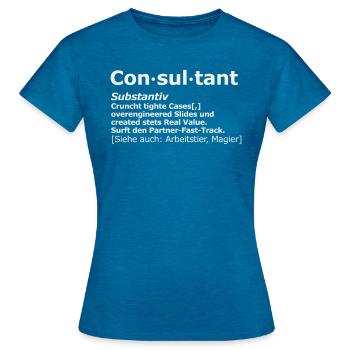 Consultant management consultant - Women's T-Shirt - antique blue sapphire heather - Front - AI Model Female 172 dark (172cm)