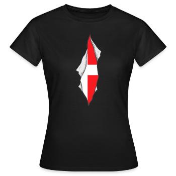Danish flag proud denmark patriotic - Frauen T-Shirt - Schwarz - Vorne - AI Model Female 172 dark (172cm)