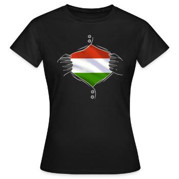 Hongrie drapeau fier Hongrois - T-shirt Femme - noir - Devant - AI Model Female 172 dark (172cm)