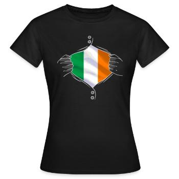 Drapeau irlandais fier irlandais - T-shirt Femme - noir - Devant - AI Model Female 172 dark (172cm)