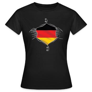 drapeau de l’allemagne fier - T-shirt Femme - noir - Devant - AI Model Female 172 dark (172cm)