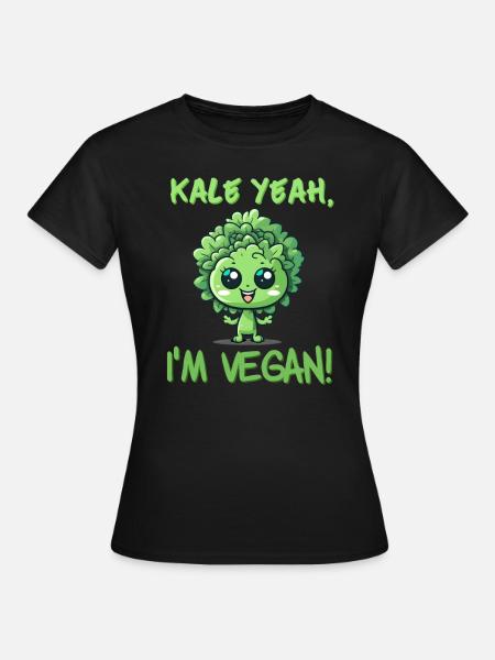 Kale oui je suis végétalien - chou frisé - T-shirt Femme - noir