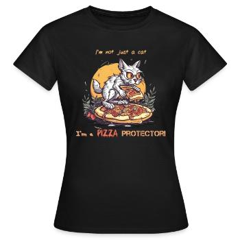 PizzaCat - Je suis un protecteur de pizza - T-shirt Femme - noir - Devant - AI Model Female 172 dark (172cm)