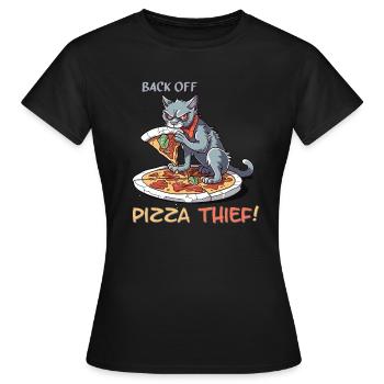 PizzaCat - Voleur de pizza - T-shirt Femme - noir - Devant - AI Model Female 172 dark (172cm)