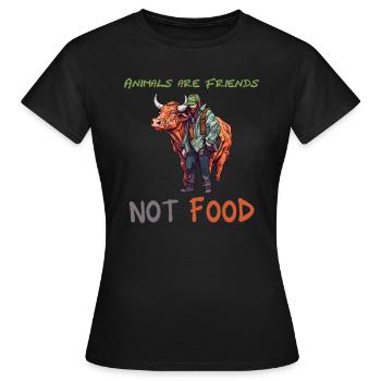 Friends not Food - Frauen T-Shirt - Schwarz - Vorne - AI Model Female 172 dark (172cm)