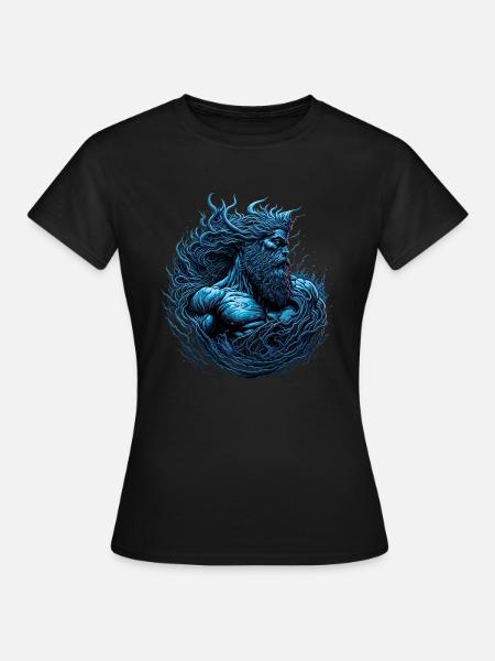 Poseidon, Gott des Meeres - Frauen T-Shirt - Schwarz