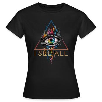 I See All - All-Seeing Eye - Women's T-Shirt - black - Front - AI Model Female 172 dark (172cm)