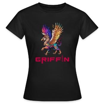Majestic Griffin - Guardian of the Skies - Women's T-Shirt - black - Front - AI Model Female 172 dark (172cm)