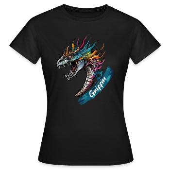 Majestic Griffin - Guardian of the Skies - Women's T-Shirt - black - Front - AI Model Female 172 dark (172cm)