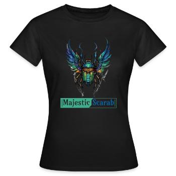 Majestic Scarab - Symbole de pouvoir et de protection - T-shirt Femme - noir - Devant - AI Model Female 172 dark (172cm)