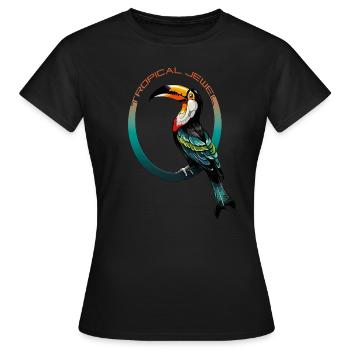 Tropisches Juwel: Tukan-Genuss - Frauen T-Shirt - Schwarz - Vorne - AI Model Female 172 dark (172cm)