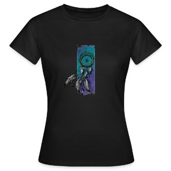 Whimsical Reverie: Pastel Dreamcatcher - Women's T-Shirt - black - Front - AI Model Female 172 dark (172cm)