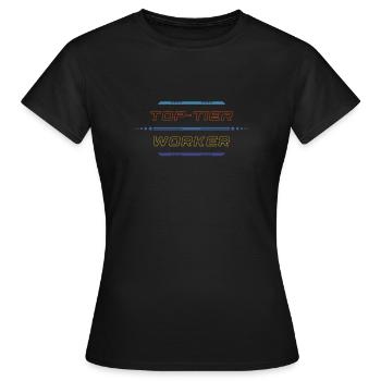 Top-Tier Worker - Women's T-Shirt - black - Front - AI Model Female 172 dark (172cm)