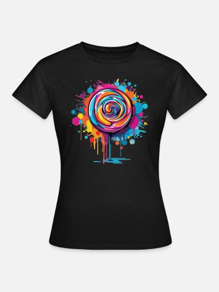 Bunte Lutscher Kunst - Frauen T-Shirt - Schwarz