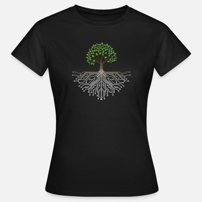 Tech Tree: Nature & Technology Fusion - Women's T-Shirt - black