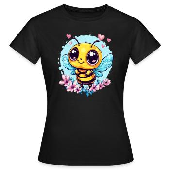 Liebevolle Honigbiene - Frauen T-Shirt - Schwarz - Vorne - AI Model Female 172 dark (172cm)