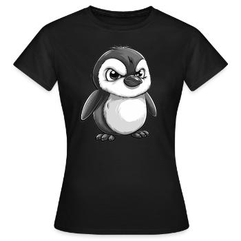 Grummeliger Pinguin - Frauen T-Shirt - Schwarz - Vorne - AI Model Female 172 dark (172cm)