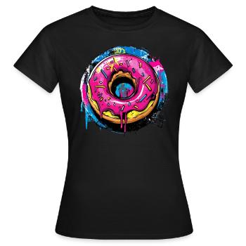 Donut im Graffiti Stil - Frauen T-Shirt - Schwarz - Vorne - AI Model Female 172 dark (172cm)