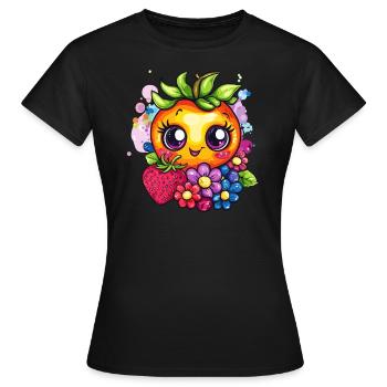 Fruchtiges Sommergesicht - Frauen T-Shirt - Schwarz - Vorne - AI Model Female 172 dark (172cm)