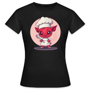 Chef diabolique - T-shirt Femme - noir - Devant - AI Model Female 172 dark (172cm)