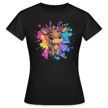 Fauve sur l’explosion de couleurs - T-shirt Femme - noir - Devant - AI Model Female 172 dark (172cm)