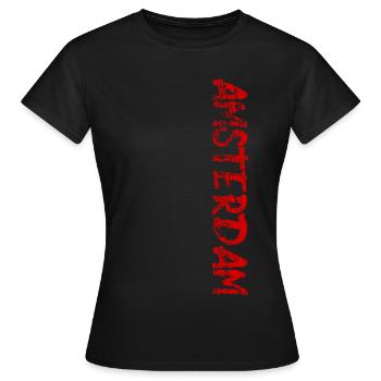 Amsterdam - Frauen T-Shirt - Schwarz - Vorne - AI Model Female 172 dark (172cm)