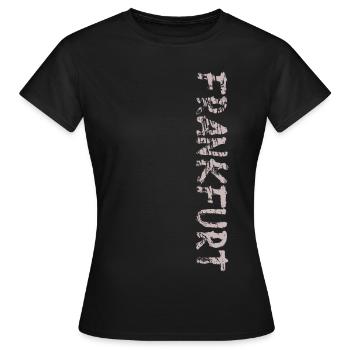 Frankfurt - Frauen T-Shirt - Schwarz - Vorne - AI Model Female 172 dark (172cm)