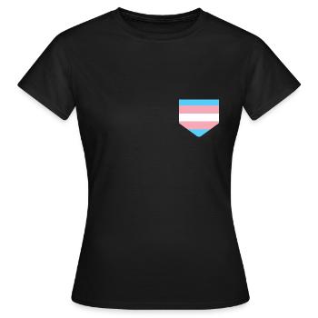 Transgender Brusttasche - Frauen T-Shirt - Schwarz - Vorne - AI Model Female 172 dark (172cm)