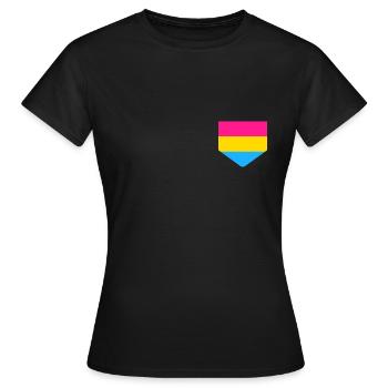Pansexuell Brusttasche - Frauen T-Shirt - Schwarz - Vorne - AI Model Female 172 dark (172cm)