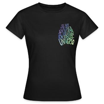 Musik in deiner Seele - Aquarell-Phrase - Frauen T-Shirt - Schwarz - Vorne - AI Model Female 172 dark (172cm)