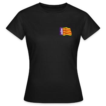 Drapeau officiel/bandera oficial: Isla de Mallorca - T-shirt Femme - noir - Devant - AI Model Female 172 dark (172cm)