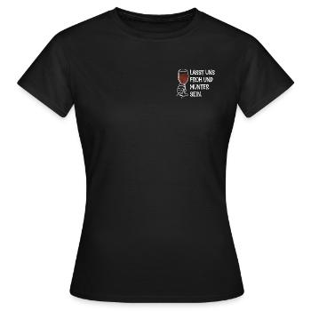 Weihnachten: Froh & Munter - Frauen T-Shirt - Schwarz - Vorne - AI Model Female 172 dark (172cm)