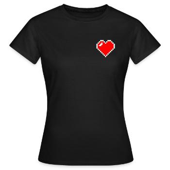 Coeur Heart Corazón Love Amour Amor Rojo Red Rouge - Frauen T-Shirt - Schwarz - Vorne - AI Model Female 172 dark (172cm)
