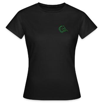 Rennpferd - Tier - Pferd - Logo - Frauen T-Shirt - Schwarz - Vorne - AI Model Female 172 dark (172cm)