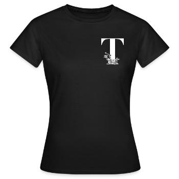 Lettre T - T-shirt Femme - noir - Devant - AI Model Female 172 dark (172cm)