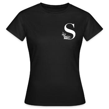 Lettre S - T-shirt Femme - noir - Devant - AI Model Female 172 dark (172cm)