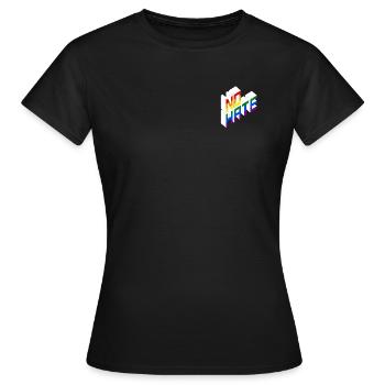 NO HATE - Frauen T-Shirt - Schwarz - Vorne - AI Model Female 172 dark (172cm)