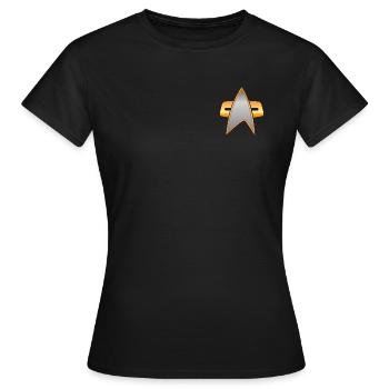 Star Trek Voyager Crew Logo - Frauen T-Shirt - Schwarz - Vorne - AI Model Female 172 dark (172cm)
