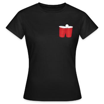 Beerpong - T-shirt Femme - noir - Devant - AI Model Female 172 dark (172cm)