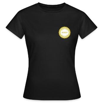 Label de qualité / Maman / Français / Petit - T-shirt Femme - noir - Devant - AI Model Female 172 dark (172cm)