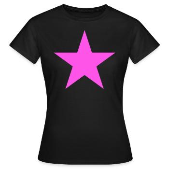 Star pink, pink star - Women's T-Shirt - black - Front - AI Model Female 172 dark (172cm)