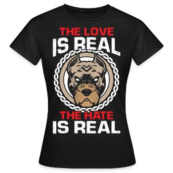 Chien de combat Terrier Pittie - T-shirt Femme - noir - Devant - AI Model Female 172 dark (172cm)