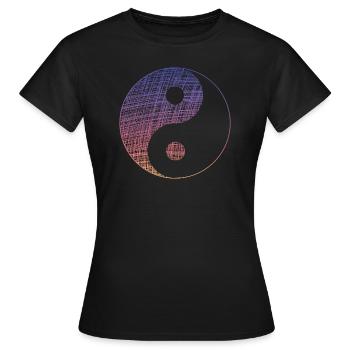 Yin Yang Vintage - Frauen T-Shirt - Schwarz - Vorne - AI Model Female 172 dark (172cm)