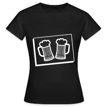 Icône de symbole de chope de bière de bière - T-shirt Femme - noir - Devant - AI Model Female 172 dark (172cm)