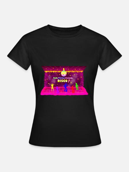 Disco, Pink, 80iger, Retro, Party, Old School - Frauen T-Shirt - Schwarz